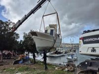 Bodrum’da sahipsiz 90 tekne yediemin deposuna çekildi