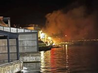 Gelibolu’da kayıkhanede  korkutan yangın