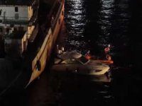 Haydarpaşa’da gemiye çarpan tekne battı