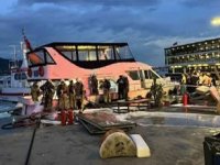 Bebek sahilinde yürekleri ağıza getiren tekne yangını