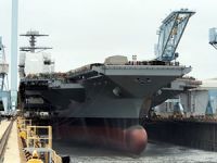 ABD Donanması, dev uçak gemisi USS Gerald Ford'u denize indiriyor