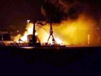 Danimarka'nın Fredericia Limanı'nda korkutan yangın