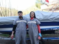 Muğlalı Aslı Özyıldız 10 yıldır tekne bakım işleri yapıyor
