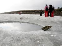 Çıldır Gölü’ndeki atlı kızak keyfi  bu yıl erken bitti
