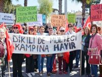 Dikili'de mülteci kampı protestosu: Gelmesinler