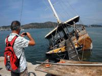Fethiye'de batan gulet tipi tekne belediye tarafından çıkarılacak