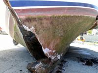 TIR'a yüklenmek isteyen yolcu teknesi vinçten düştü, ağır hasar aldı