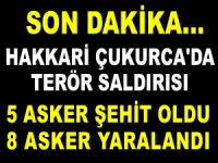 Hakkari Çukurca'da terör saldırısı: 5 asker şehit, 8 asker yaralı