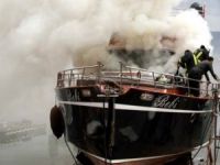 Fethiye'de kışlık bakıma alınan yatta yangın çıktı