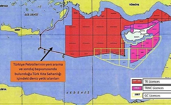 Türkiye'nin Doğu Akdeniz'deki yeni sondaj haritası paylaşıldı